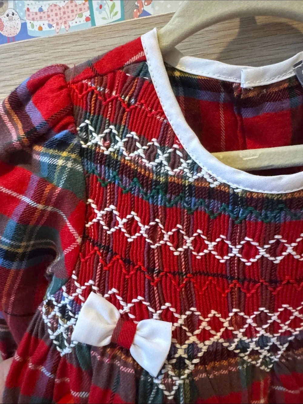 La Fleur & Le Papillon Red Plaid Smocked Dress, NWT, 12 months
